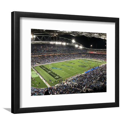 Anz Stadium, Stadium Canvas, Sport Art, Gift for him, White Border Framed Art Print Wall Decor
