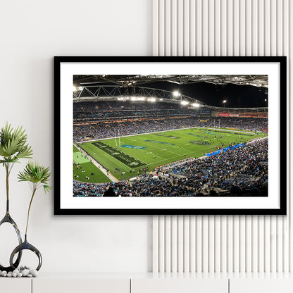 Anz Stadium, Stadium Canvas, Sport Art, Gift for him, White Border Framed Art Print Wall Decor