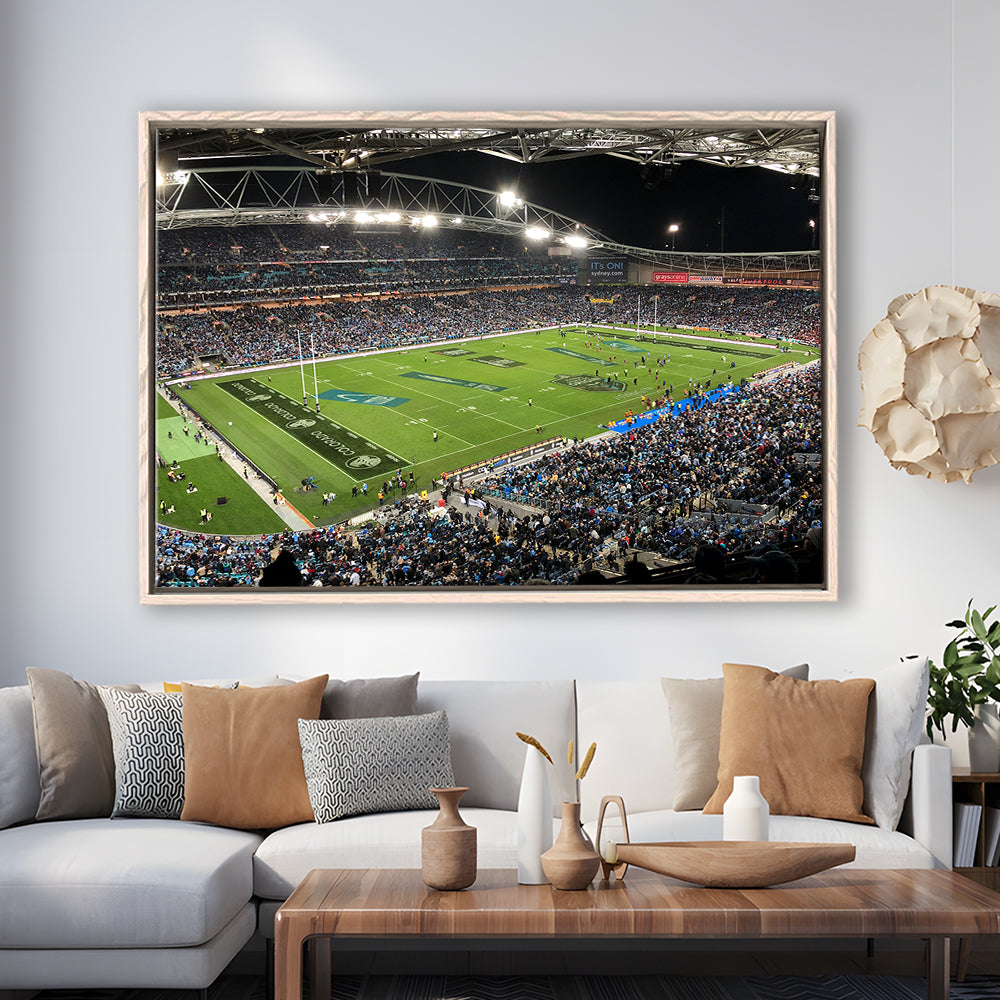 Anz Stadium, Stadium Canvas, Sport Art, Framed Canvas Print Wall Art, Floating Frame