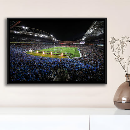 Anz Stadium at Sydney Olympic Park, Stadium Canvas, Sport Art, Framed Canvas Print Wall Art, Floating Frame