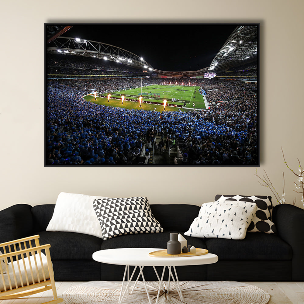 Anz Stadium at Sydney Olympic Park, Stadium Canvas, Sport Art, Framed Canvas Print Wall Art, Floating Frame