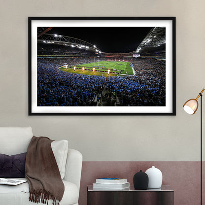 Anz Stadium at Sydney Olympic Park, Stadium Canvas, Sport Art, Gift for him, White Border Framed Art Print Wall Decor