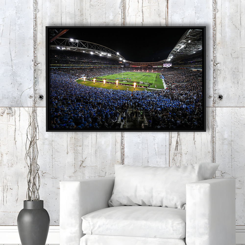 Anz Stadium at Sydney Olympic Park, Stadium Canvas, Sport Art, Framed Canvas Print Wall Art, Floating Frame