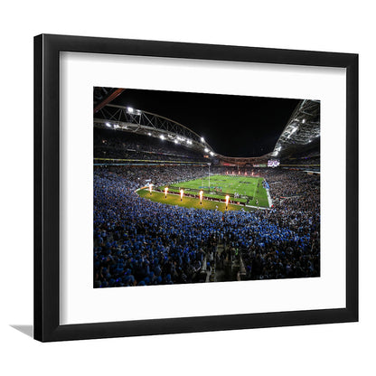 Anz Stadium at Sydney Olympic Park, Stadium Canvas, Sport Art, Gift for him, White Border Framed Art Print Wall Decor