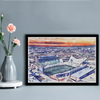 Apogee Stadium, North Texas Mean Green Watercolor, Sport Gift Art, Framed Art Print Wall Decor