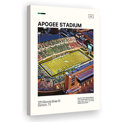 Apogee Stadium Print, North Texas Mean Green Stadium Canvas Art, Fan Gifts, Sport Art, Canvas Print Wall Art