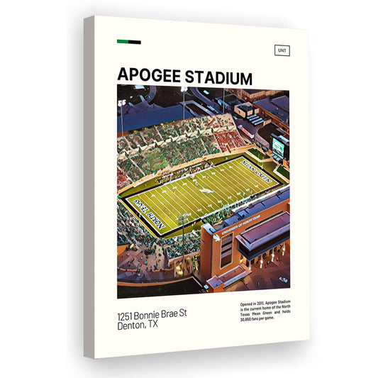 Apogee Stadium Print, North Texas Mean Green Stadium Canvas Art, Fan Gifts, Sport Art, Canvas Print Wall Art