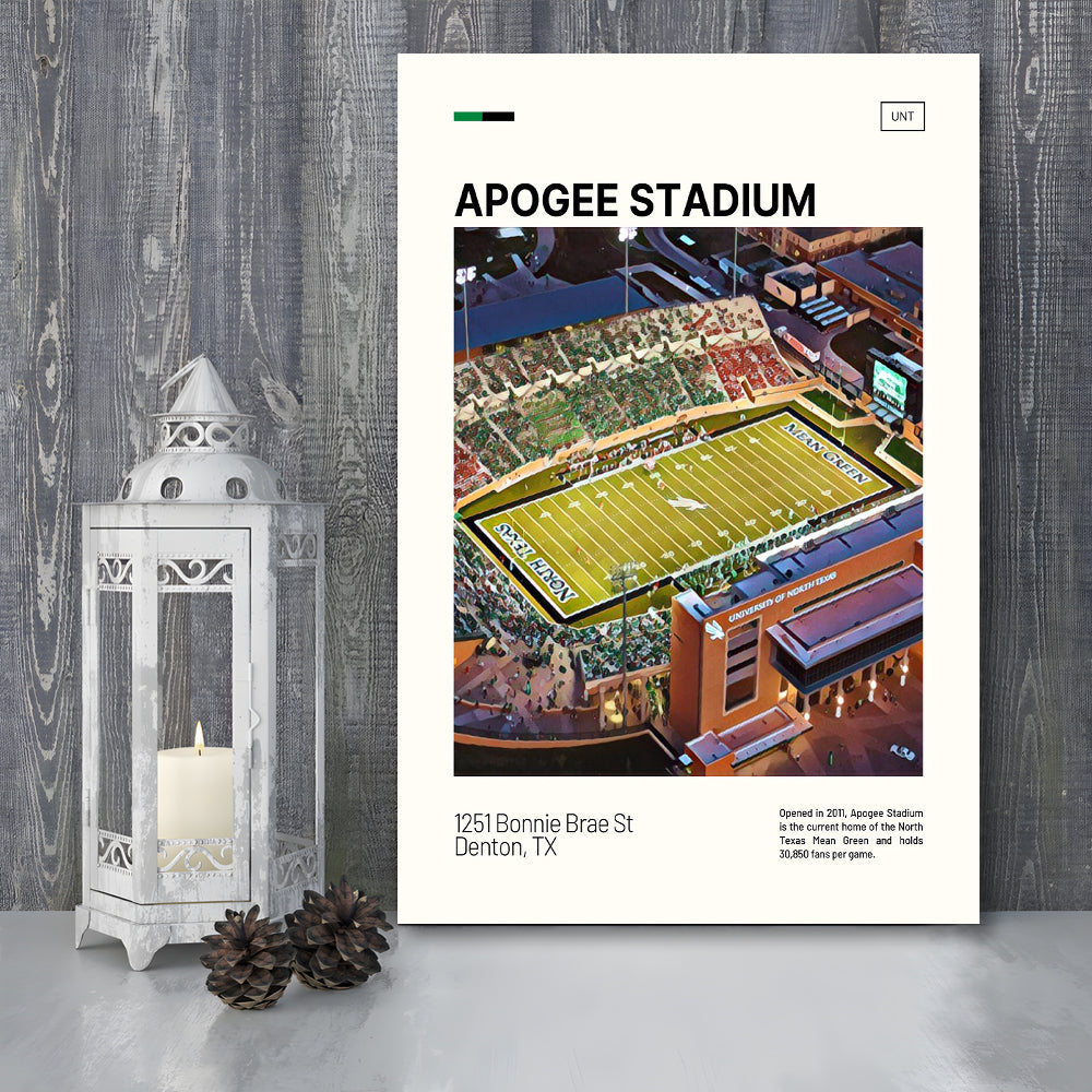 Apogee Stadium Print, North Texas Mean Green Stadium Canvas Art, Fan Gifts, Sport Art, Canvas Print Wall Art