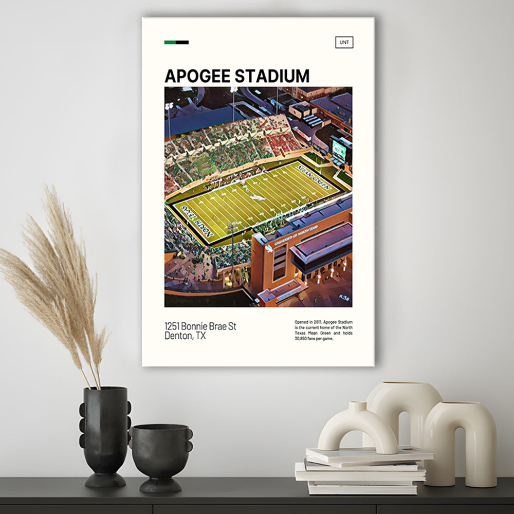 Apogee Stadium Print, North Texas Mean Green Stadium Canvas Art, Fan Gifts, Sport Art, Canvas Print Wall Art