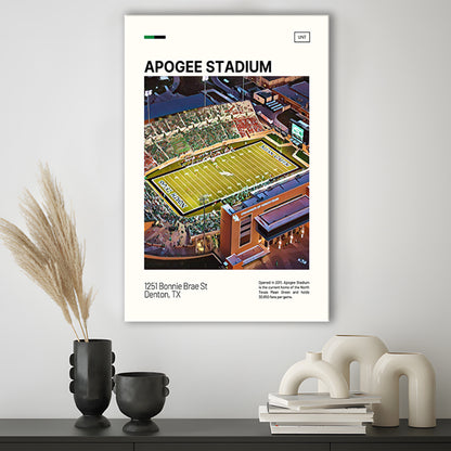 Apogee Stadium Print, North Texas Mean Green Stadium Canvas Art, Fan Gifts, Sport Art, Canvas Print Wall Art