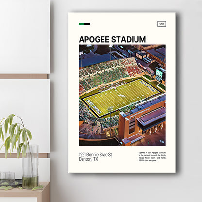 Apogee Stadium Print, North Texas Mean Green Stadium Canvas Art, Fan Gifts, Sport Art, Canvas Print Wall Art