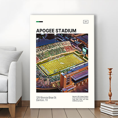 Apogee Stadium Print, North Texas Mean Green Stadium Canvas Art, Fan Gifts, Sport Art, Canvas Print Wall Art