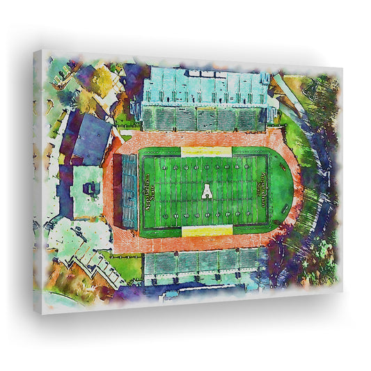 Appalachian Mountaineers, Kidd Brewer Painting Stadium Watercolor, Sport Art, Gifts for him, Canvas Print Wall Art