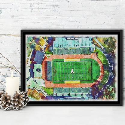 Appalachian Mountaineers, Kidd Brewer Painting Stadium Watercolor, Sport Gift Art, Framed Canvas Print Wall Art