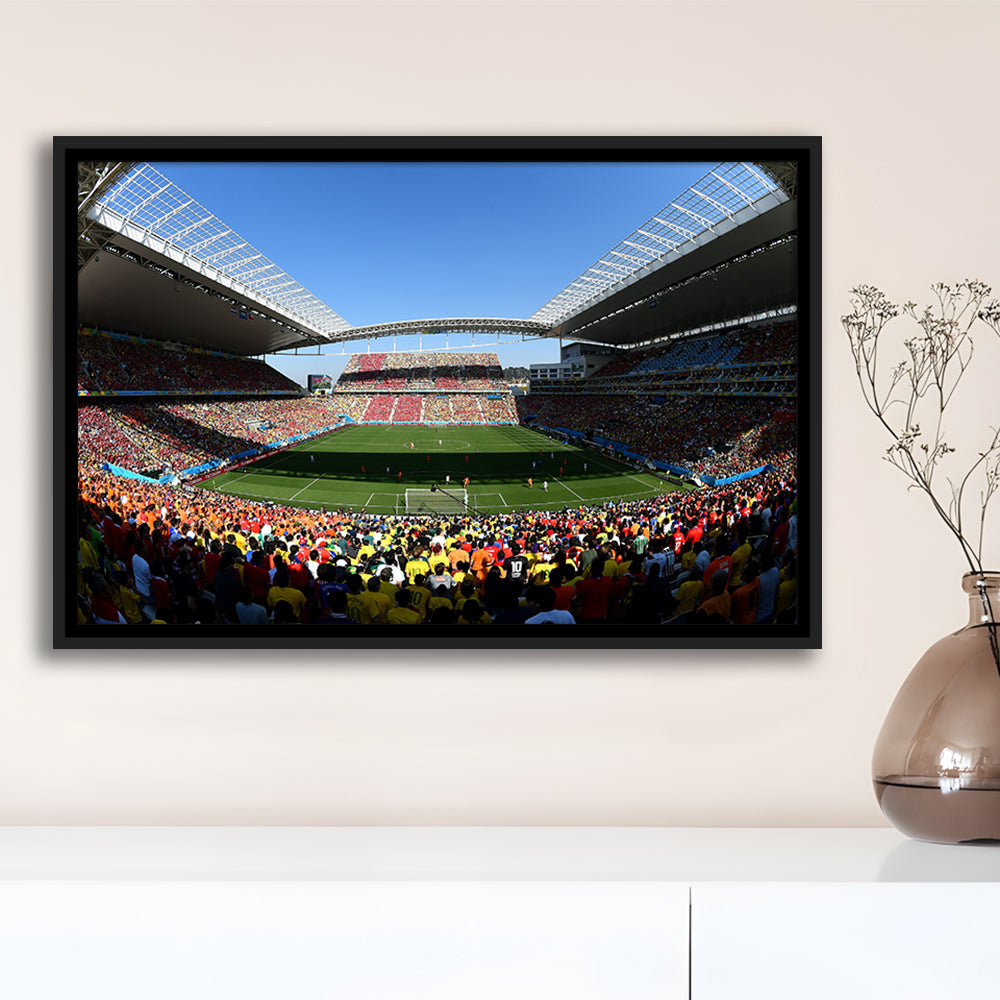 Arena Corinthians Copa, Stadium Canvas, Sport Art, Framed Canvas Print Wall Art, Floating Frame