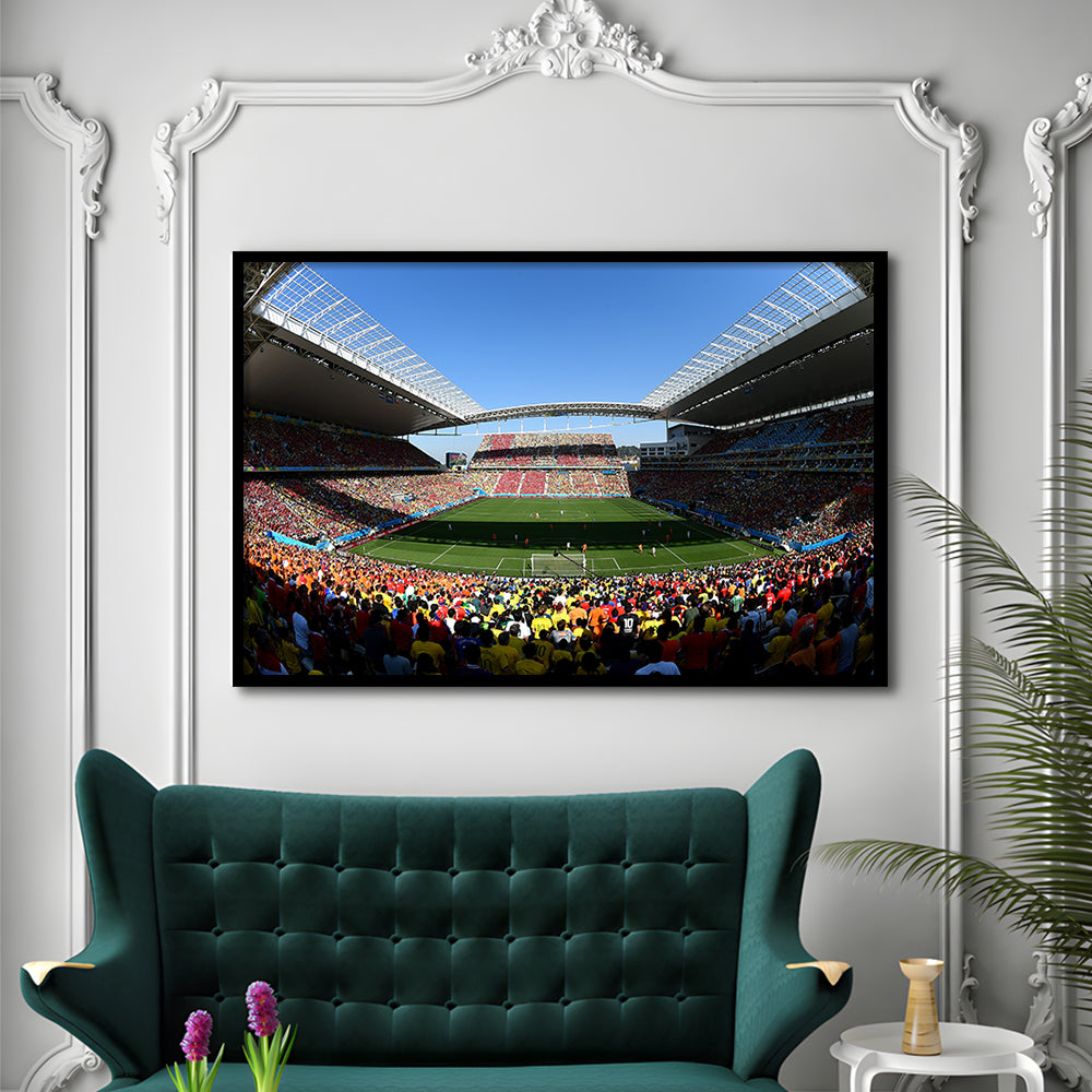 Arena Corinthians Copa, Stadium Canvas, Sport Art, Gift for him, Framed Art Print Wall Decor, Picture Framed