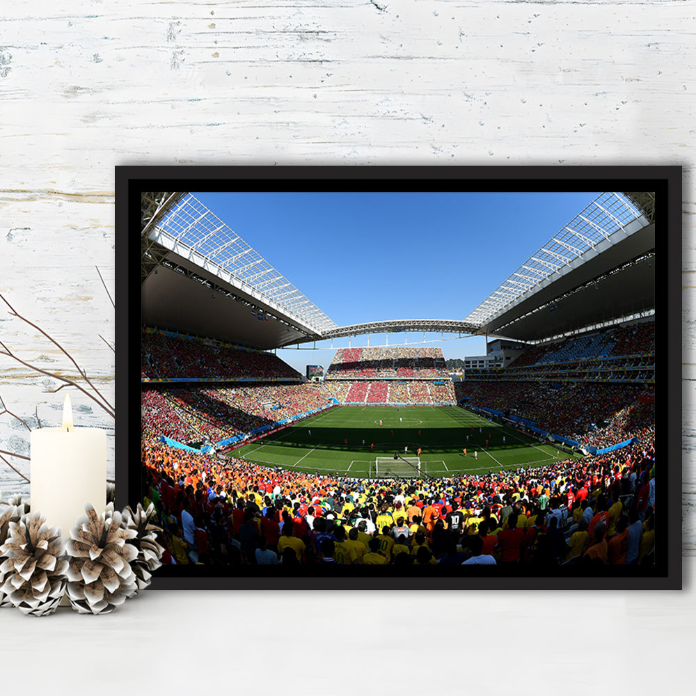 Arena Corinthians Copa, Stadium Canvas, Sport Art, Framed Canvas Print Wall Art, Floating Frame