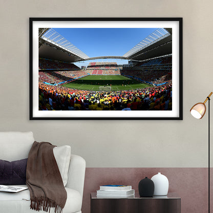 Arena Corinthians Copa, Stadium Canvas, Sport Art, Gift for him, White Border Framed Art Print Wall Decor