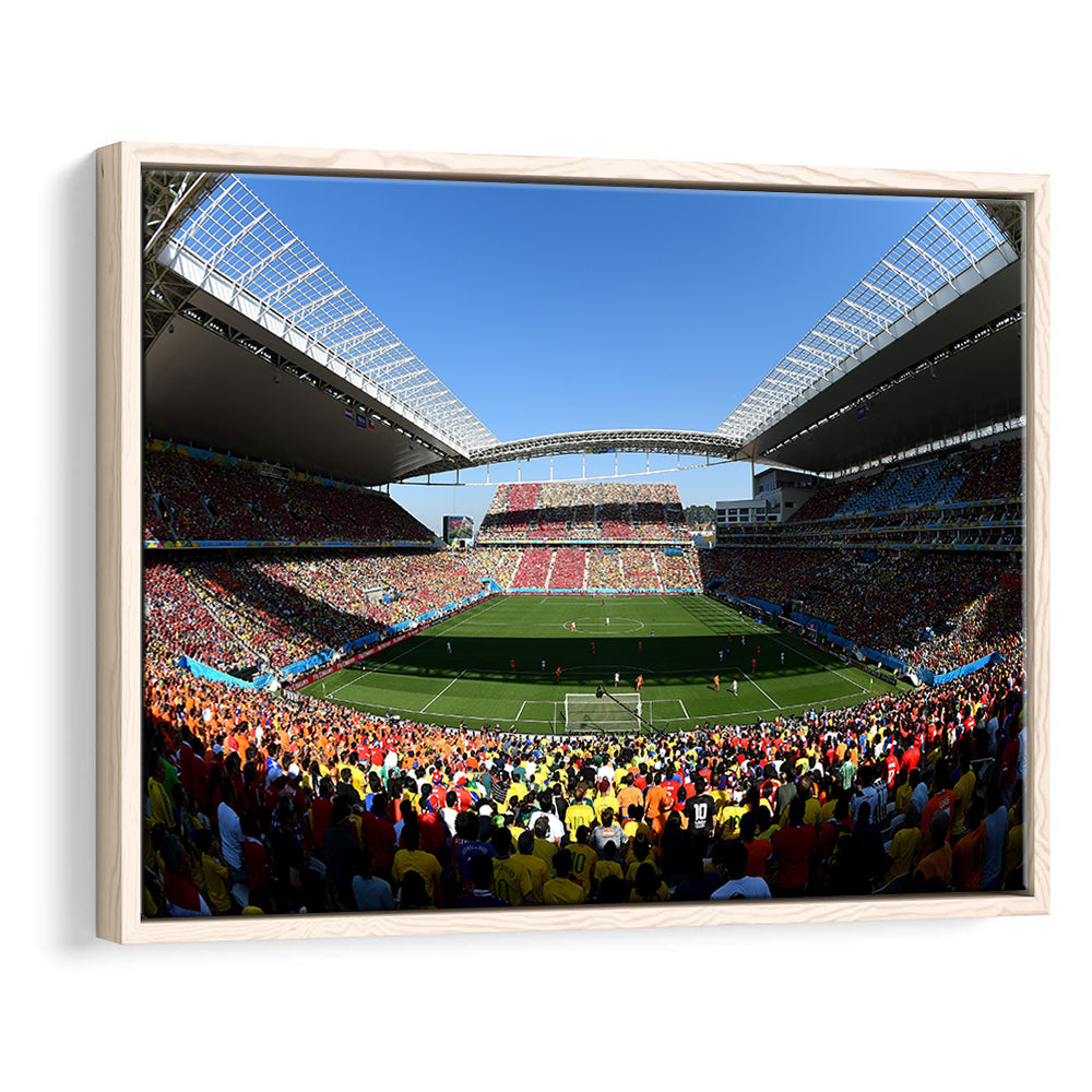 Arena Corinthians Copa, Stadium Canvas, Sport Art, Framed Canvas Print Wall Art, Floating Frame