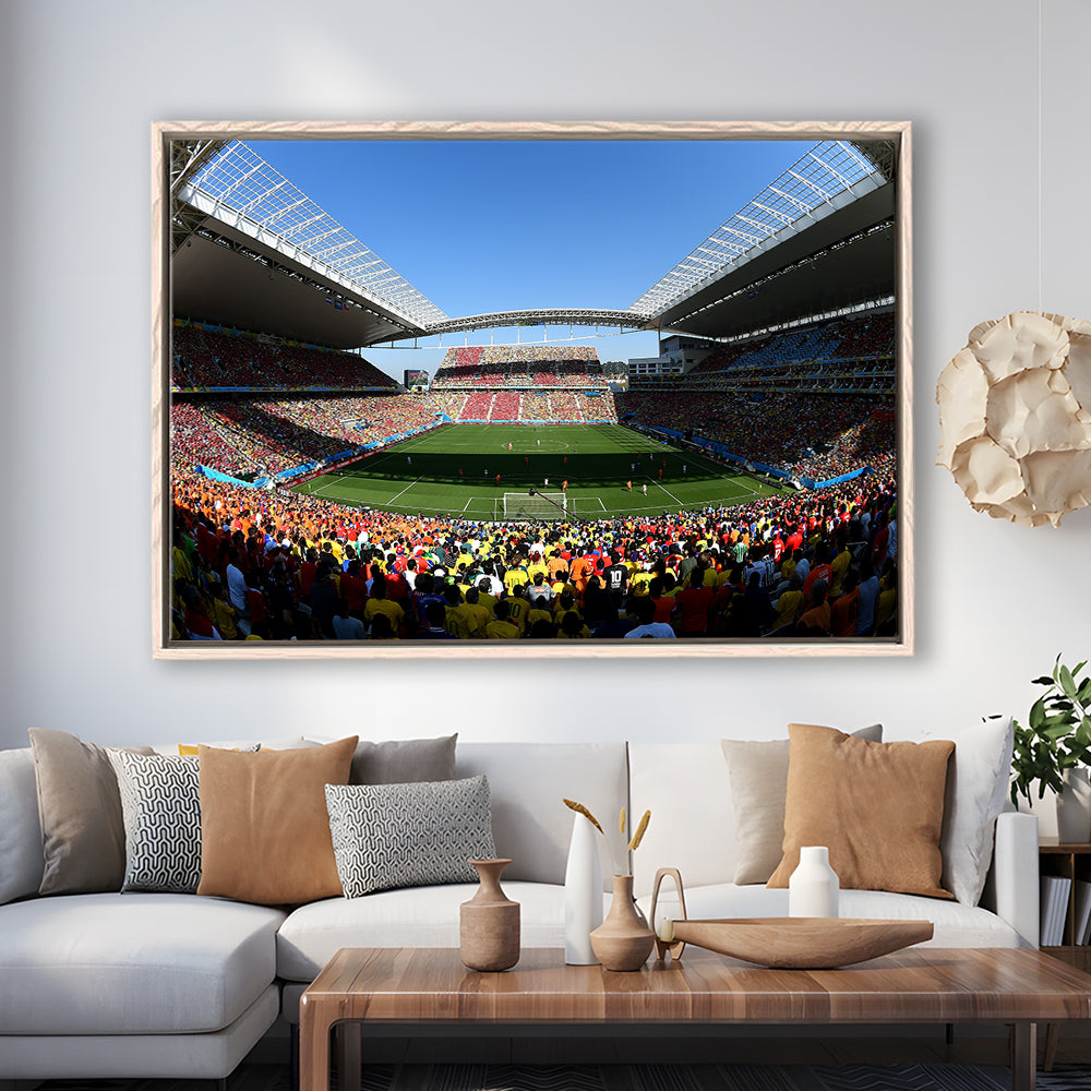 Arena Corinthians Copa, Stadium Canvas, Sport Art, Framed Canvas Print Wall Art, Floating Frame