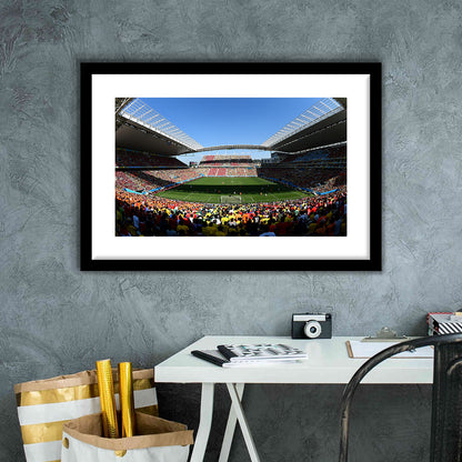 Arena Corinthians Copa, Stadium Canvas, Sport Art, Gift for him, White Border Framed Art Print Wall Decor