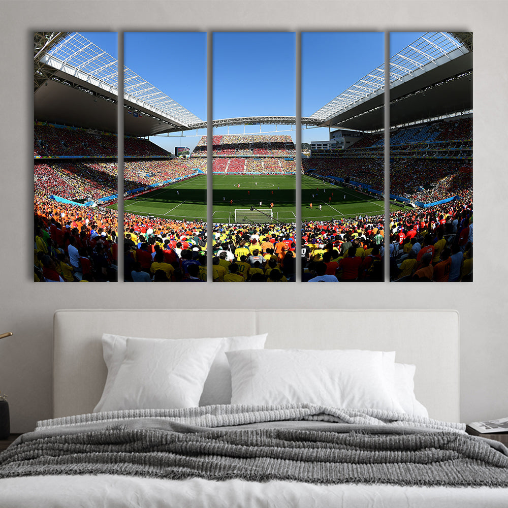 Arena Corinthians Copa, Stadium Canvas, Sport Art, 5 Panel B, Extra Large Canvas, Canvas Print Wall Art