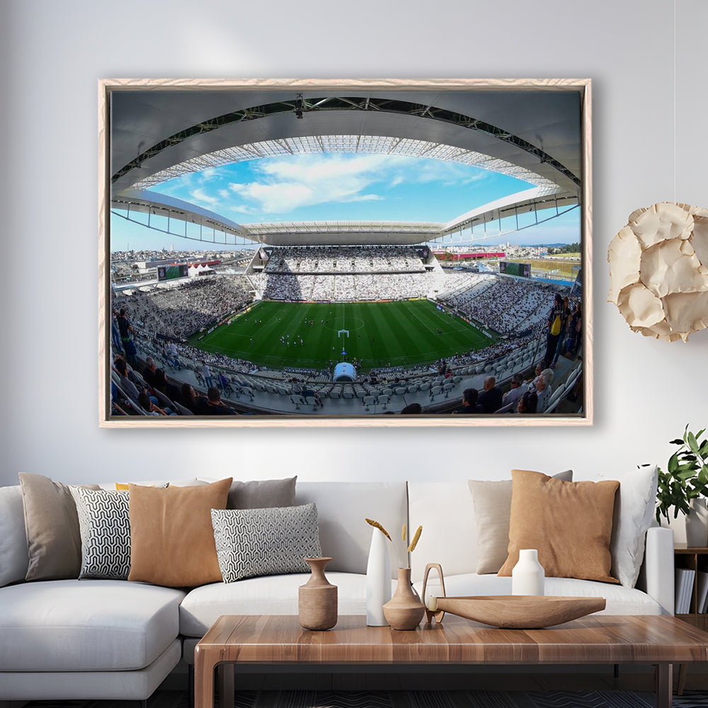 Arena Corinthians, Stadium Canvas, Sport Art, Framed Canvas Print Wall Art, Floating Frame