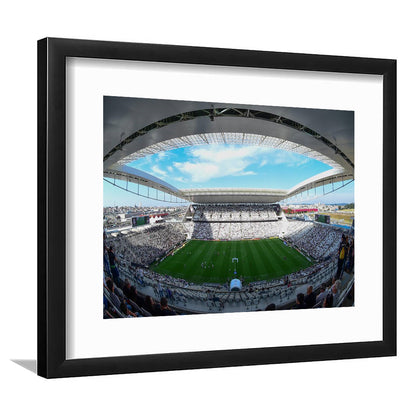 Arena Corinthians, Stadium Canvas, Sport Art, Gift for him, White Border Framed Art Print Wall Decor