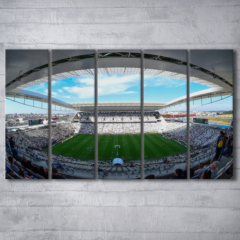 Arena Corinthians, Stadium Canvas, Sport Art, 5 Panel B, Extra Large Canvas, Canvas Print Wall Art