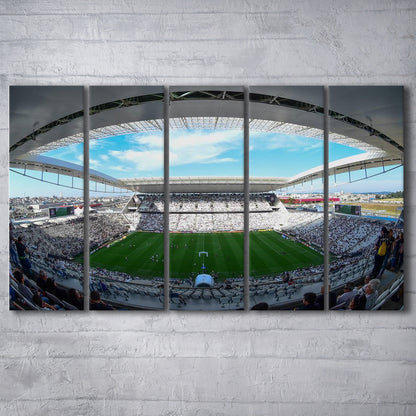 Arena Corinthians, Stadium Canvas, Sport Art, 5 Panel B, Extra Large Canvas, Canvas Print Wall Art