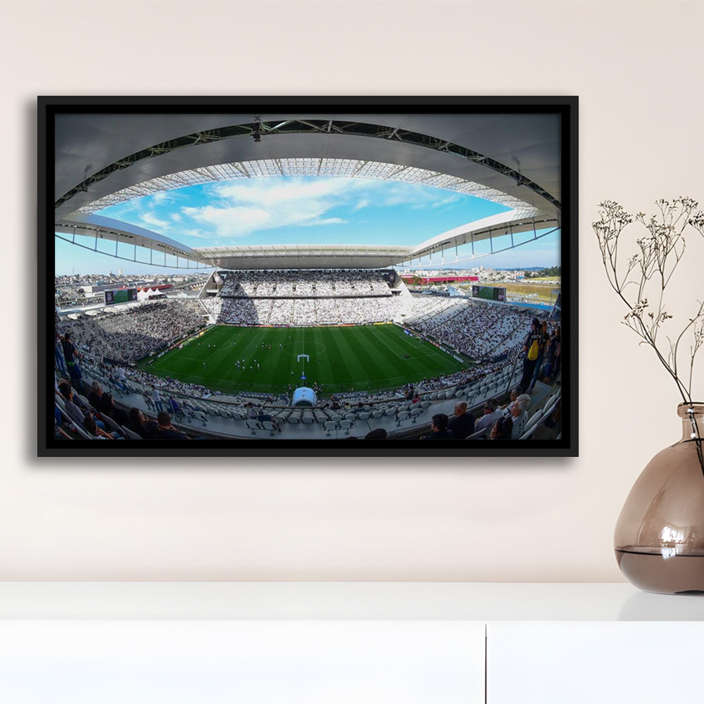 Arena Corinthians, Stadium Canvas, Sport Art, Framed Canvas Print Wall Art, Floating Frame