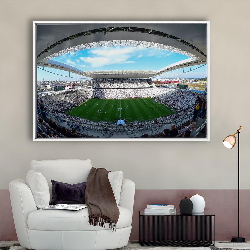 Arena Corinthians, Stadium Canvas, Sport Art, Framed Canvas Print Wall Art, Floating Frame