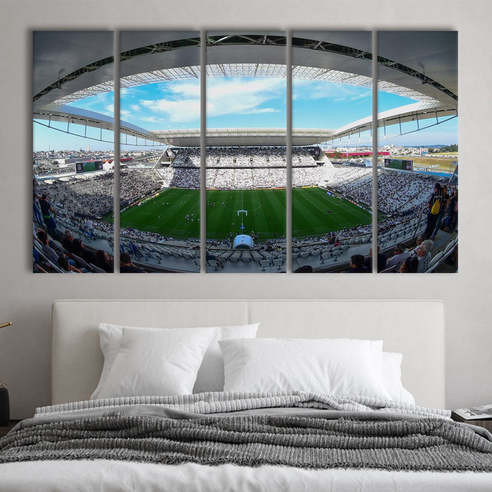 Arena Corinthians, Stadium Canvas, Sport Art, 5 Panel B, Extra Large Canvas, Canvas Print Wall Art
