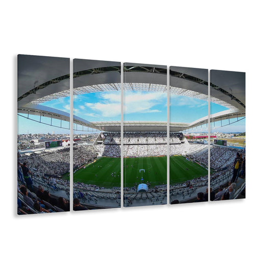 Arena Corinthians, Stadium Canvas, Sport Art, 5 Panel B, Extra Large Canvas, Canvas Print Wall Art