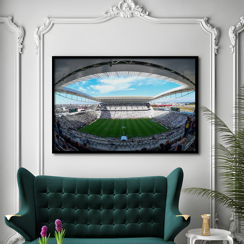 Arena Corinthians, Stadium Canvas, Sport Art, Gift for him, Framed Art Print Wall Decor, Picture Framed