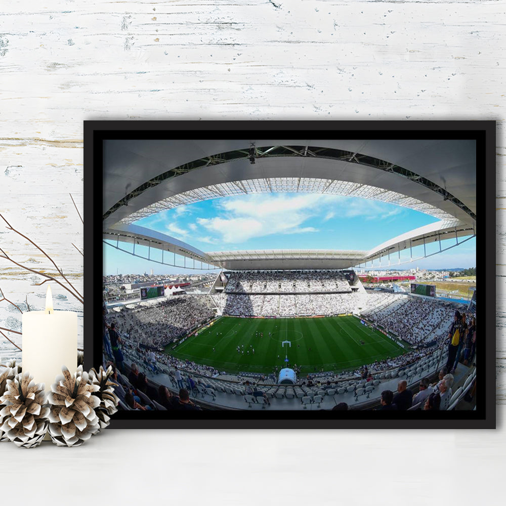 Arena Corinthians, Stadium Canvas, Sport Art, Framed Canvas Print Wall Art, Floating Frame