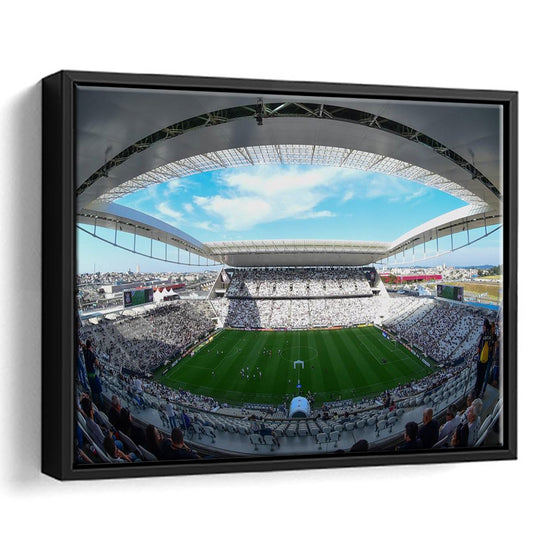 Arena Corinthians, Stadium Canvas, Sport Art, Framed Canvas Print Wall Art, Floating Frame