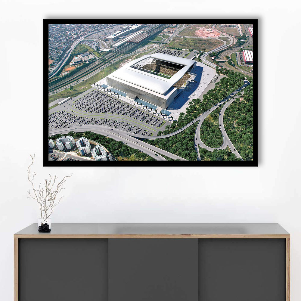 Arena De Sao Paulo, Stadium Canvas, Sport Art, Gift for him, Framed Art Print Wall Decor, Picture Framed
