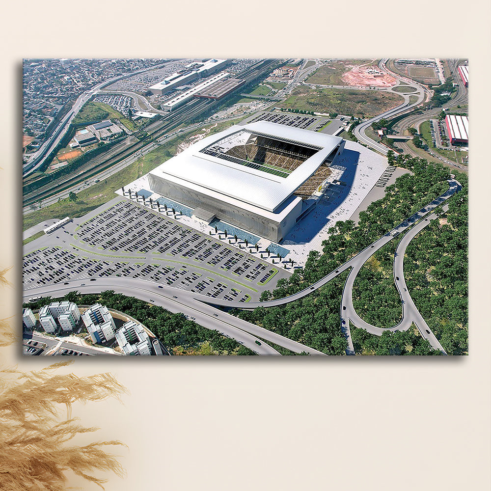 Arena De Sao Paulo, Stadium Canvas, Sport Art, Gift for him, Man Cave Decor, Art Print, Canvas Print Wall Art