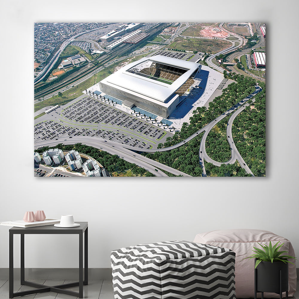 Arena De Sao Paulo, Stadium Canvas, Sport Art, Gift for him, Man Cave Decor, Art Print, Canvas Print Wall Art