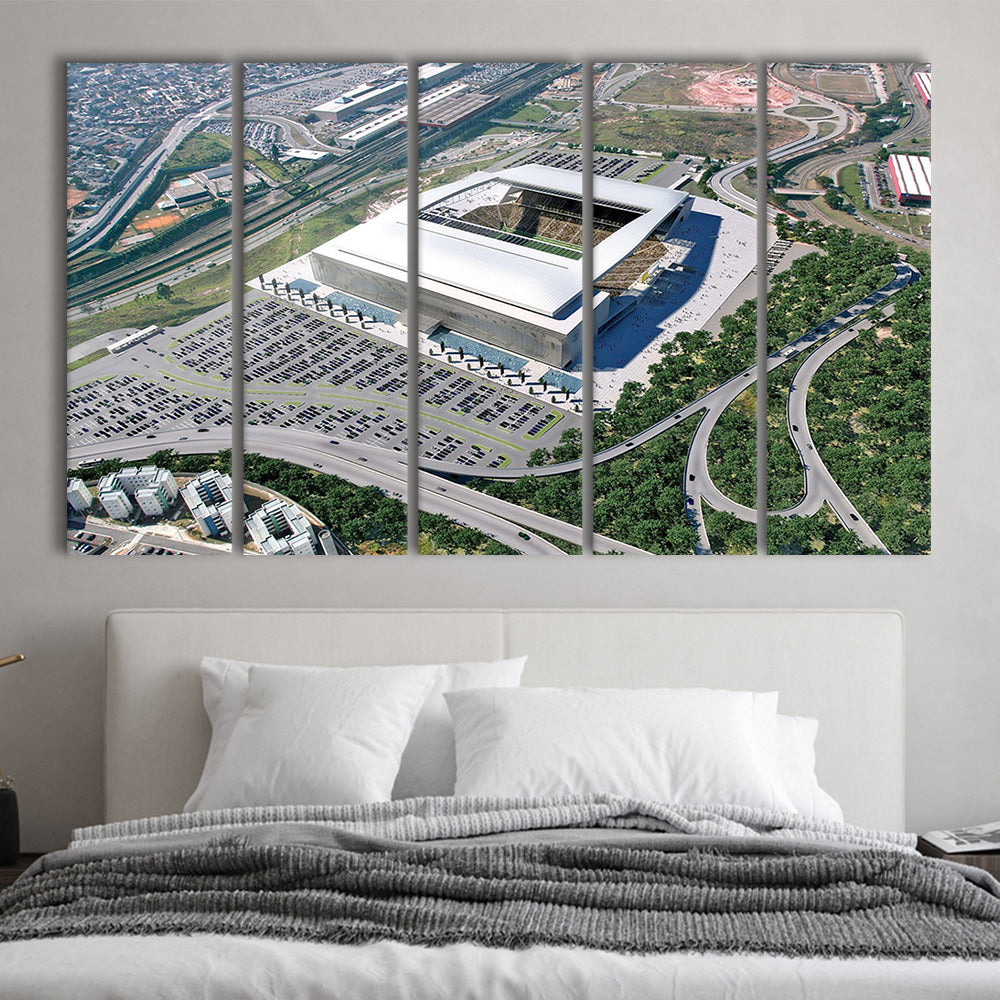Arena De Sao Paulo, Stadium Canvas, Sport Art, 5 Panel B, Extra Large Canvas, Canvas Print Wall Art