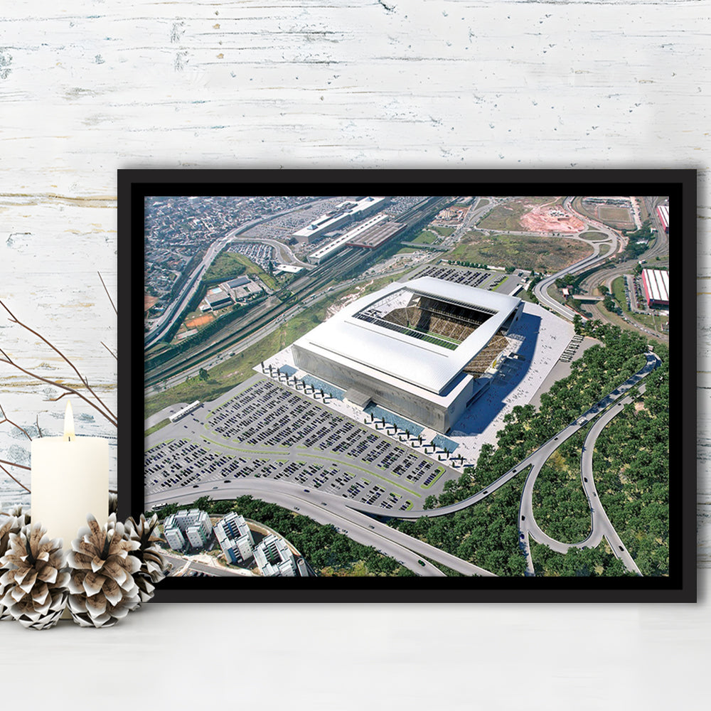 Arena De Sao Paulo, Stadium Canvas, Sport Art, Framed Canvas Print Wall Art, Floating Frame