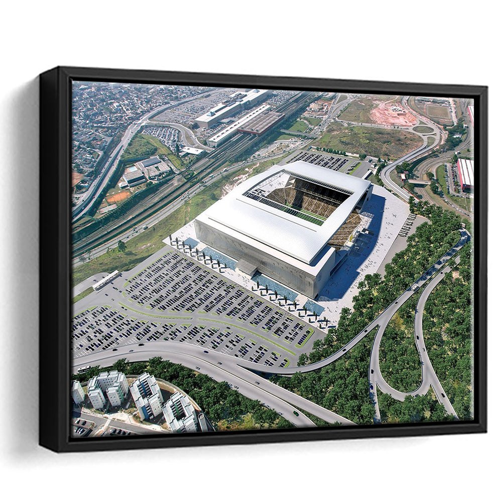 Arena De Sao Paulo, Stadium Canvas, Sport Art, Framed Canvas Print Wall Art, Floating Frame