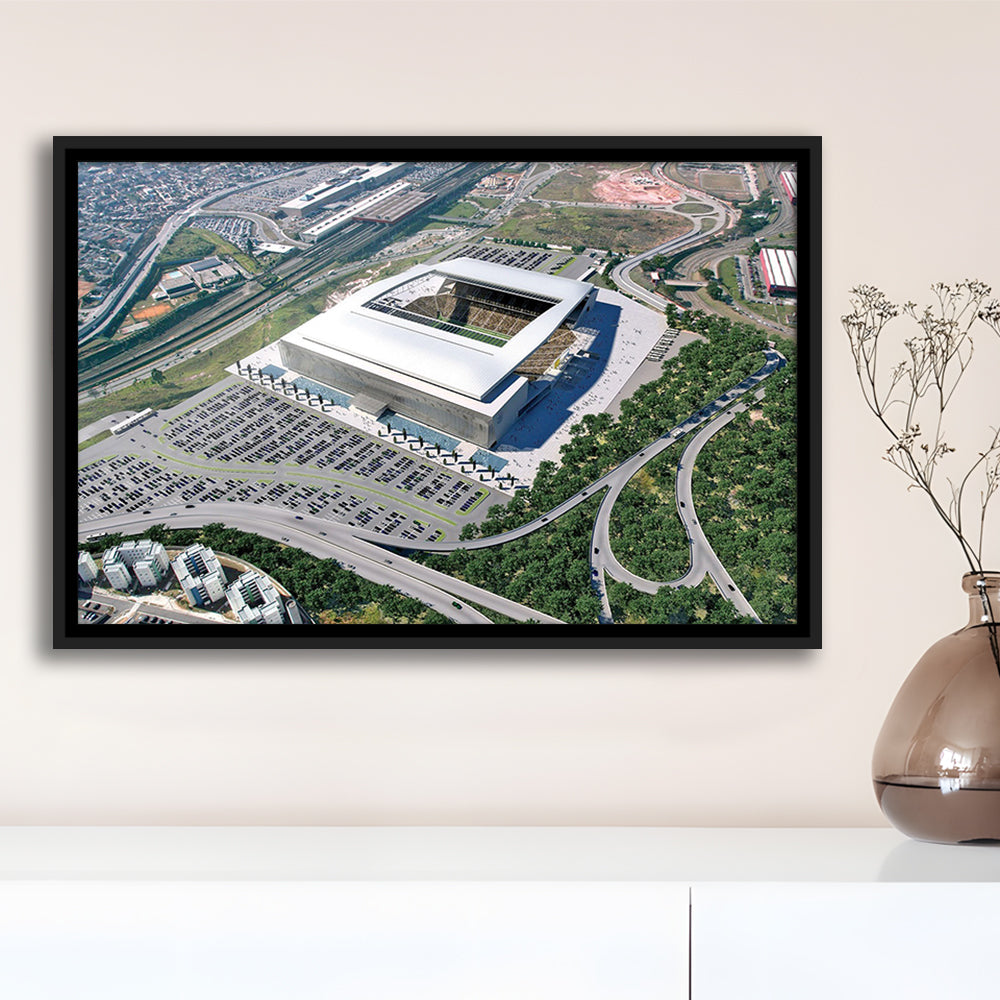 Arena De Sao Paulo, Stadium Canvas, Sport Art, Framed Canvas Print Wall Art, Floating Frame
