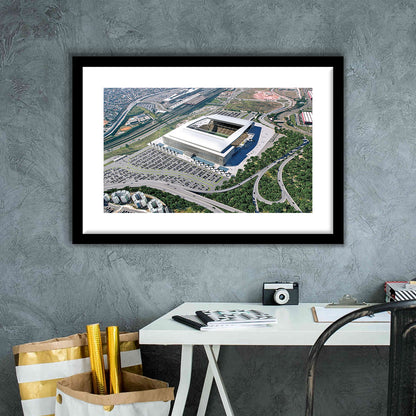 Arena De Sao Paulo, Stadium Canvas, Sport Art, Gift for him, White Border Framed Art Print Wall Decor