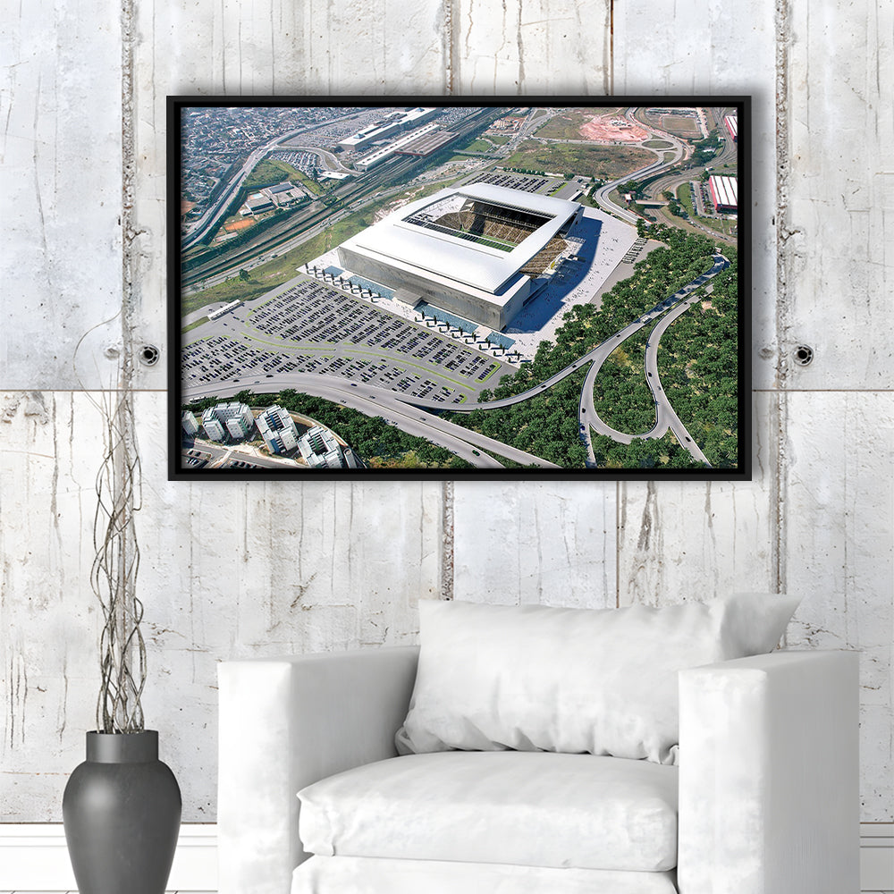 Arena De Sao Paulo, Stadium Canvas, Sport Art, Framed Canvas Print Wall Art, Floating Frame