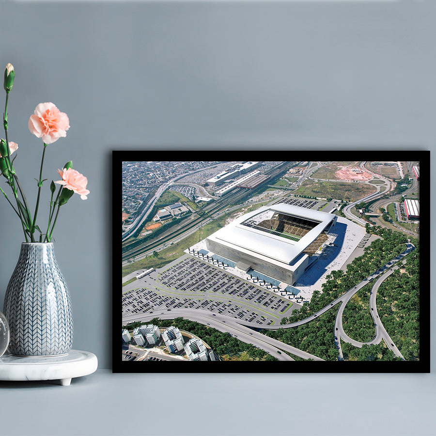 Arena De Sao Paulo, Stadium Canvas, Sport Art, Gift for him, Framed Art Print Wall Decor, Picture Framed