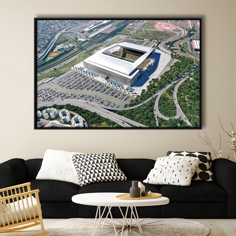 Arena De Sao Paulo, Stadium Canvas, Sport Art, Framed Canvas Print Wall Art, Floating Frame