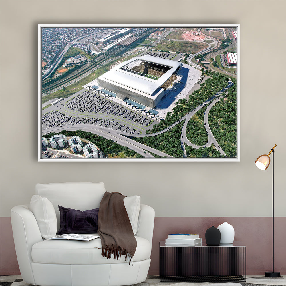 Arena De Sao Paulo, Stadium Canvas, Sport Art, Framed Canvas Print Wall Art, Floating Frame