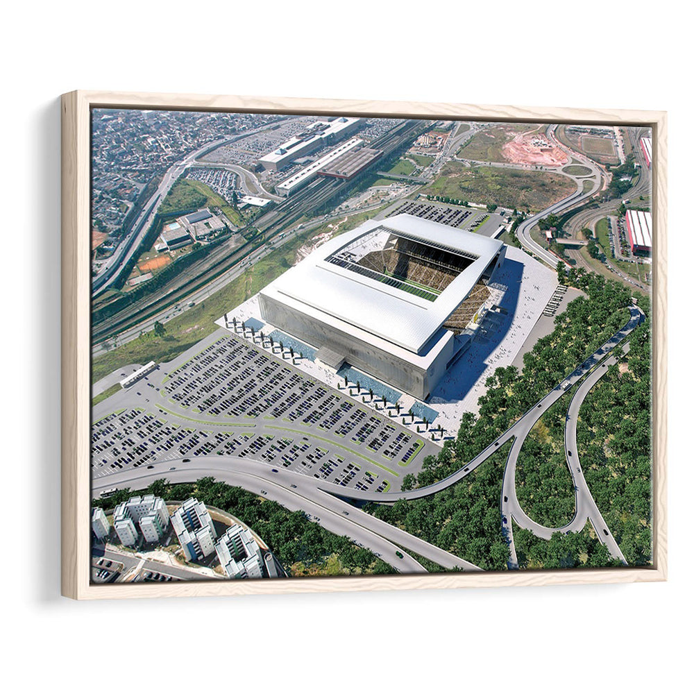 Arena De Sao Paulo, Stadium Canvas, Sport Art, Framed Canvas Print Wall Art, Floating Frame